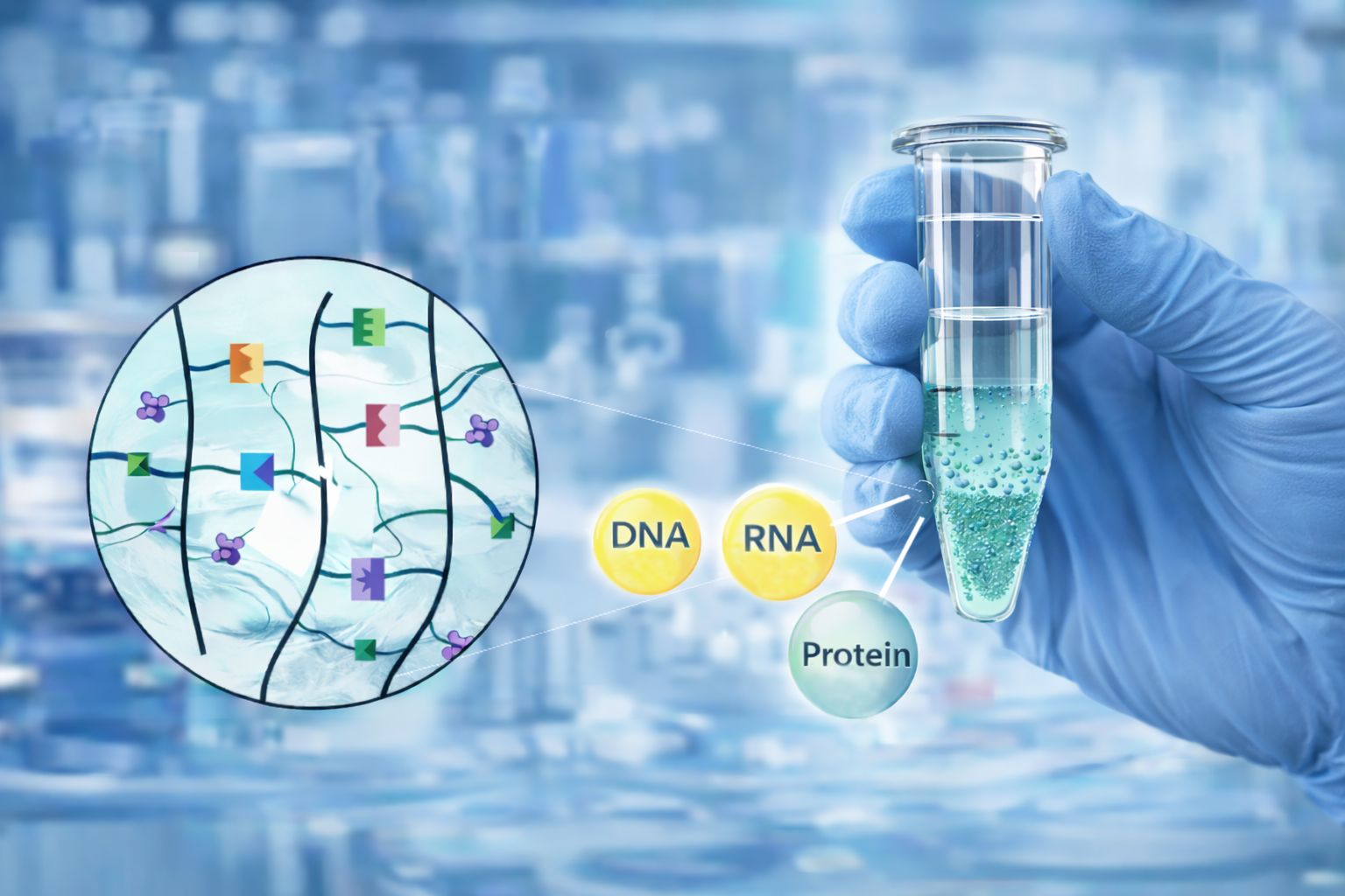 LASSO programmable polymer capturing and isolating DNA, RNA, and protein targets